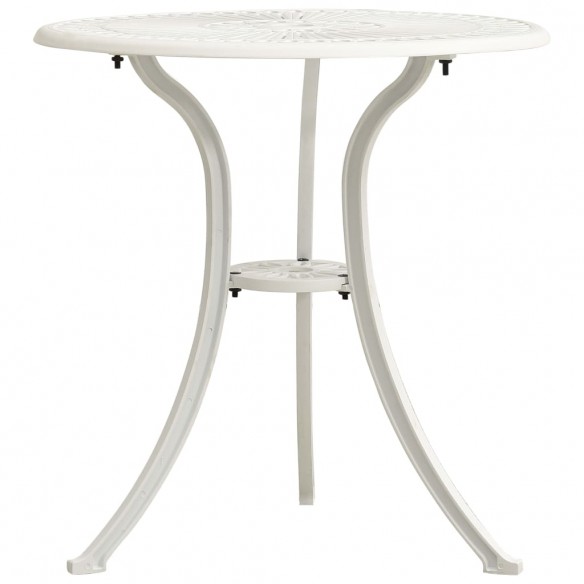 Table de jardin Blanc 62x62x65 cm Aluminium coulé