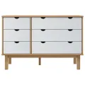 Commode OTTA marron et blanc 111x43x73,5 cm bois de pin massif