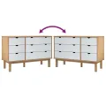 Commode OTTA marron et blanc 111x43x73,5 cm bois de pin massif