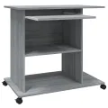 Bureau d'ordinateur Sonoma gris 80x50x75 cm Bois d'ingénierie