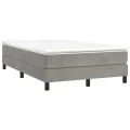 cadre de lit et matelas Gris clair 120x200cm Velours