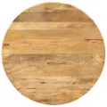 Table à dîner Ø110x78 cm Bois de manguier massif et acier