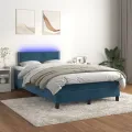 cadre de lit avec matelas LED Bleu foncé 120x200 cm