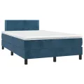 cadre de lit avec matelas LED Bleu foncé 120x200 cm