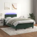 cadre de lit avec matelas LED Vert foncé 120x200 cm