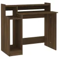 Bureau et lumières LED Chêne brun 97x45x90 cm Bois d'ingénierie