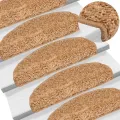 Tapis d'escalier 10 pcs 65x21x4 cm Beige