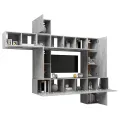 Ensemble de meuble TV 10 pcs Gris béton Aggloméré