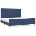 Cadre de lit avec tête de lit Bleu 180 x 200 cm Tissu
