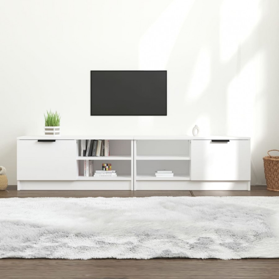 Meubles TV 2 pcs Blanc 80x35x36,5 cm Bois d'ingénierie