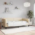 Lit de repos crème 100x200 cm tissu