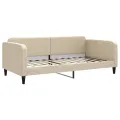 Lit de repos crème 100x200 cm tissu
