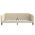 Lit de repos crème 100x200 cm tissu