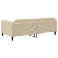 Lit de repos crème 100x200 cm tissu