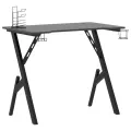 Bureau de jeu avec pieds en forme de Y Noir 90x60x75 cm