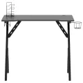 Bureau de jeu avec pieds en forme de Y Noir 90x60x75 cm