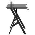 Bureau de jeu avec pieds en forme de Y Noir 90x60x75 cm
