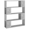 Bibliothèque/Séparateur de pièce Gris béton 100x24x124 cm