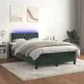 cadre de lit avec matelas LED Vert foncé 120x200 cm