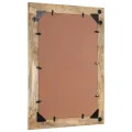 Miroir de bain 50x70x2,5 cm bois de manguier massif et verre
