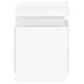 Tables de chevet avec lumières LED 2 pcs blanc 35x39x55 cm