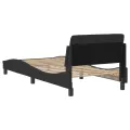 Cadre de lit avec tête de lit Noir 80x200 cm Tissu