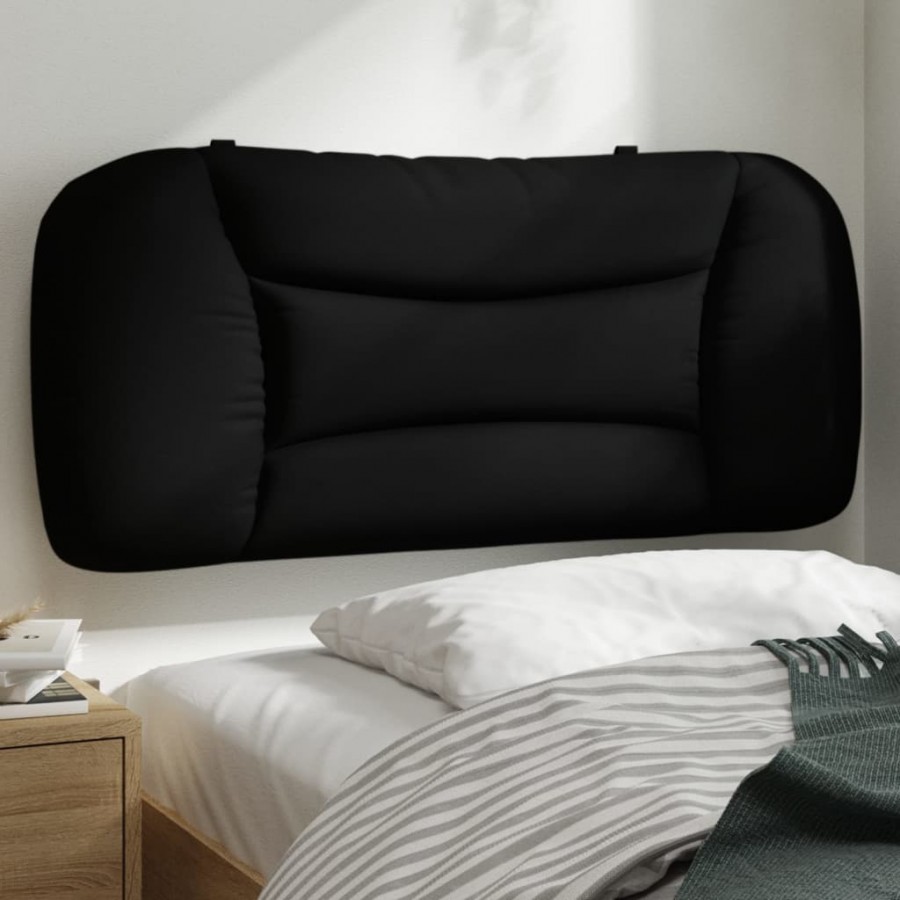 Coussin de tête de lit noir 90 cm tissu