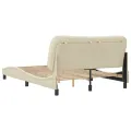 Cadre de lit avec tête de lit Crème 140x200 cm Tissu