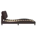 Cadre de lit avec tête de lit Marron foncé 140x200 cm Tissu