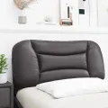 Coussin de tête de lit gris 90 cm similicuir