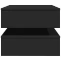 Table basse avec lumières LED noir 90x50x40 cm