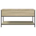 Table basse chêne sonoma 100x50x50cm bois d'ingénierie et métal