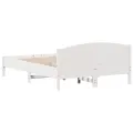 Cadre de lit avec tête de lit blanc 150x200 cm bois pin massif