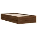 Cadre de lit à tiroirs chêne marron 90x190 cm bois d'ingénierie
