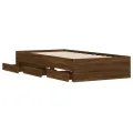 Cadre de lit à tiroirs chêne marron 90x190 cm bois d'ingénierie