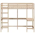 Lit superposé avec bureau 90x190 cm bois de pin massif