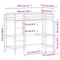 Lit superposé avec bureau 90x190 cm bois de pin massif