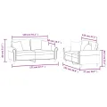 Ensemble de canapés 2 pcs avec coussins gris foncé velours