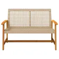 Banc de jardin beige 112 cm résine tressée et bois d'acacia