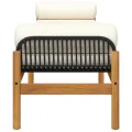 Banc de jardin avec coussin noir résine tressée acacia