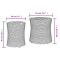 Tables d'appoint de jardin 2pcs dessus en bois beige poly rotin