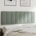 Coussin de tête de lit gris clair 140 cm velours