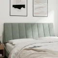 Coussin de tête de lit gris clair 140 cm velours