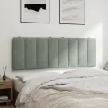 Coussin de tête de lit gris clair 140 cm velours