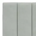 Coussin de tête de lit gris clair 140 cm velours