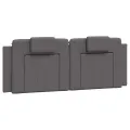 Coussin de tête de lit gris 120 cm similicuir