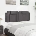 Coussin de tête de lit gris 120 cm similicuir