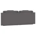 Coussin de tête de lit gris 120 cm similicuir