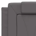 Coussin de tête de lit gris 120 cm similicuir
