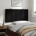 Coussin de tête de lit noir 100 cm velours
